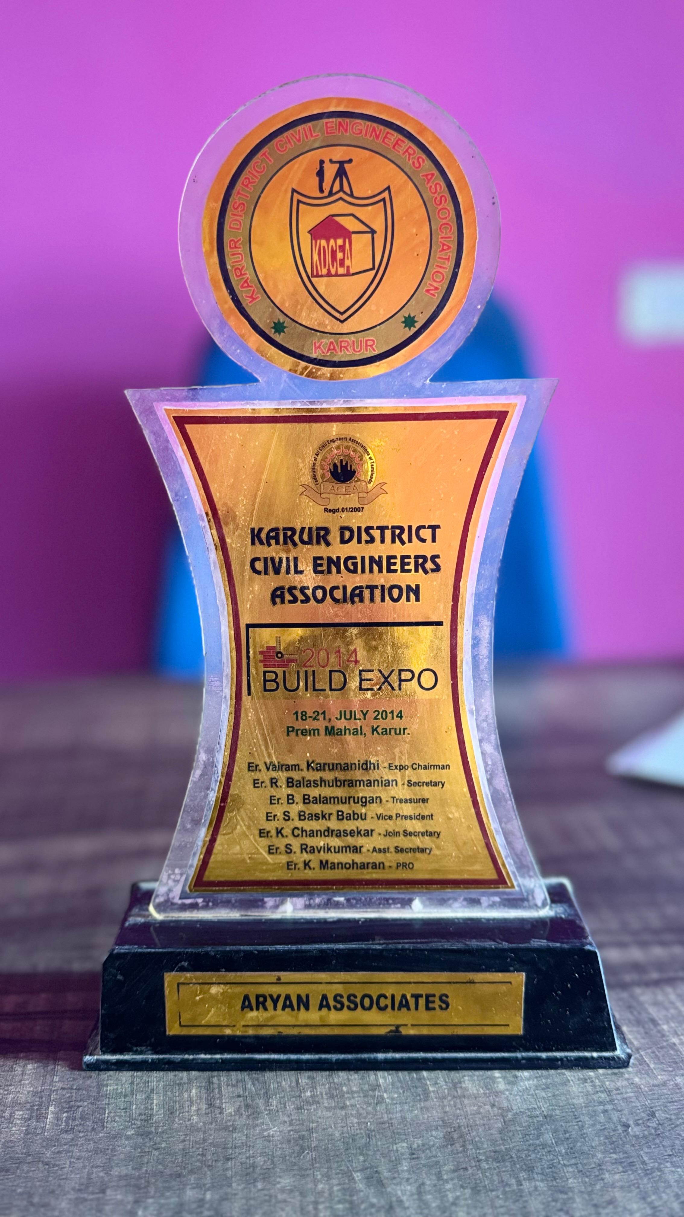Karur District Civil Engineers Association Award